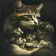 Painting by numbers Strateg   Cat with kittens 50x50 cm (AA006)