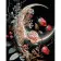 Картина по номерам Strateg ПРЕМИУМ Луна в розах на черном фоне размером 40х50 см (AH1004)
