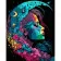 Painting by numbers Strateg PREMIUM Moon Girlon a black background 40x50 cm (AH1011)
