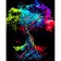 Painting by numbers Strateg PREMIUM Rainbow Treeon a black background 40x50 cm (AH1014)