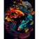 Картина по номерам Strateg ПРЕМИУМ Яркие рыбки на черном фоне размером 40х50 см (AH1021)