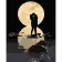 Картина по номерам Strateg ПРЕМИУМ В сиянии луны на черном фоне размером 40х50 см (AH1029)