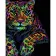 Картина по номерам Strateg ПРЕМИУМ Поп-арт леопард на черном фоне размером 40х50 см (AH1046)