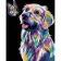 Картина по номерам Strateg ПРЕМИУМ Поп-арт собака с бабочкой на черном фоне размером 40х50 см (AH1047)