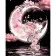 Картина по номерам Strateg ПРЕМИУМ Луна в цветах на черном фоне размером 40х50 см (AH1058)