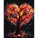 Картина по номерам Strateg ПРЕМИУМ Витражное дерево любви на черном фоне размером 40х50 см (AH1074)