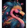 Paint by number Strateg Elegant flamingo on a black background size 40x50 cm (AH1119)