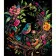 Paint by number Strateg Hummingbird among floral beauty on a black background size 40x50 cm (AH1120)