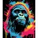 Paint by number Strateg Primate on canvas on a black background size 40x50 cm (AH1132)