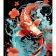 Paint by number Strateg Gold koi in dreamy waters on a black background size 40x50 cm (AH1137)