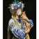 Paint by numbers Strateg PREMIUM Hugging on a black background with varnish size 40x50 cm (AH1147)