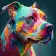 Painting by numbers Strateg PREMIUM Bright pit bull on a black background 40x40 cm (AV4040-1)