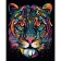 Painting by numbers Strateg PREMIUM Fantastic tiger on a black background 40x40 cm (AV4040-13)