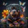 Painting by numbers Strateg PREMIUM Bright Rottweiler on a black background 40x40 cm (AV4040-14)