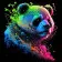 Painting by numbers Strateg PREMIUM Bright panda on a black background 40x40 cm (AV4040-15)