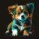 Painting by numbers Strateg PREMIUM Bright dog on a black background 40x40 cm (AV4040-21)