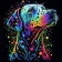 Painting by numbers Strateg PREMIUM Colorful dog on a black background 40x40 cm (AV4040-5)