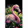 Paint by number Strateg PREMIUM Flamingo in an ocean of colors on a black background, size 50x25 cm (BH5025-1)