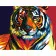 Paint by numbers Strateg PREMIUM Pop art tiger size 40x50 cm (DY003)