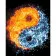 Картина за номерами Strateg ПРЕМІУМ Інь-Янь вода та полум'я розміром 40х50 см (DY032)