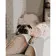 Paint by numbers Strateg PREMIUM Pug on vacation size 40х50 sm (DY099)