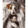 Paint by numbers Strateg PREMIUM Dog and whale size 40х50 sm (DY224)