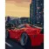 Paint by numbers Strateg PREMIUM Red car size 40x50 cm (DY234)