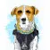 Картина по номерам Strateg ПРЕМИУМ Акварельный пес Патрон размером 40х50 см (DY262)