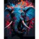 Paint by number Strateg PREMIUM Colorful elephant with varnish and with an increase in size 40x50 cm (DY423)