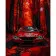 Paint by number Strateg PREMIUM Red car with varnish and with an increase in size 40x50 cm (DY425)