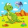 Картина за номерами Strateg ПРЕМІУМ Динозаври мандрівники  з лаком та з рівнем розміром 30х30 см (ES-0806)