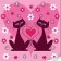 Картина за номерами Strateg ПРЕМІУМ Котики з серцем з лаком та з рівнем розміром 30х30 см (ES-0867)