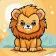 Paint by number Strateg PREMIUM Cute lion with varnish and level 30x30 cm (ES-0886)