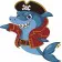 Picture by numbers "Pirate shark" 30x30 cm ES087