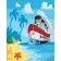 Paint by number Strateg PREMIUM Boat on the shore size 30x30 cm (ES113)