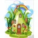 Paint by number Strateg PREMIUM Fairy house size 30x30 cm (ES142)