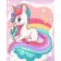 Paint by number Strateg PREMIUM Fairy unicorn size 30x30 cm (ES155)