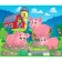 Картина за номерами Strateg ПРЕМІУМ Свинки у багнюці з лаком та з рівнем розміром 30х30 см (ES163)