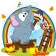 Картина по номерам Strateg ПРЕМИУМ Слон и обезьяна рисуют радугу  с лаком и с уровнем размером 30х30 см (ES178)