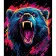 Paint by number Strateg PREMIUM Stormy fury of a bear on a black background, size 30x40 cm (FH-1)