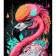 Paint by number Strateg PREMIUM Magic flamingo on a black background size 30x40 cm (FH-14)