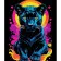 Paint by number Strateg PREMIUM Brightness of a panther on a black background size 30x40 cm (FH-18)