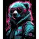 Paint by number Strateg PREMIUM Modern image of a bear on a black background, size 30x40 cm (FH-19)