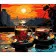 Paint by number Strateg PREMIUM Tea at sunset on a black background size 30x40 cm (FH-8)