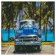 Алмазна мозаїка Преміум Синій ретро автомобіль 50х50 см GA0011