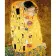  Алмазна мозаїка Strateg ПРЕМІУМ Густав Клімт Поцілунок без підрамника розміром 40х50 см  (GC73118)