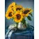 Diamond mosaic Strateg PREMIUM Still life with sunflowers in a vase without a subframe 40x50 cm (GC86122)