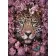Алмазна мозаїка Strateg ПРЕМІУМ Strateg Леопард у квітах без підрамника розміром 30х40 см  (GD84598)