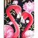 Алмазная мозаика Strateg ПРЕМИУМ Розовые фламинго с цветами размером 30х40 см (GM86854)