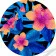 Vinyl by numbers Strateg PREMIUM Hibiscus in a range of blue colors, size 30x30 cm (GP-13)